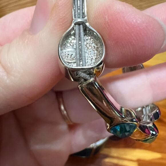 Lia Sophia Beauty Mark Easy On & Blue Abalone Clasp Bangle Set Retired Bracelets - Picture 4 of 9